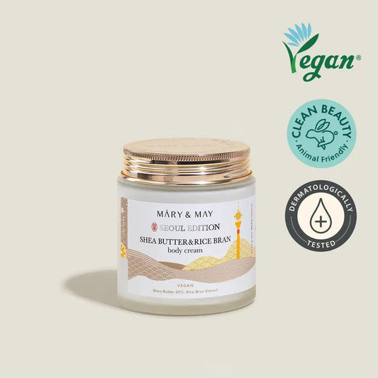 Mary&May Shea Butter & Rice Bran Body Cream 250ml Moisturizer for Deep Hydration - 250ml